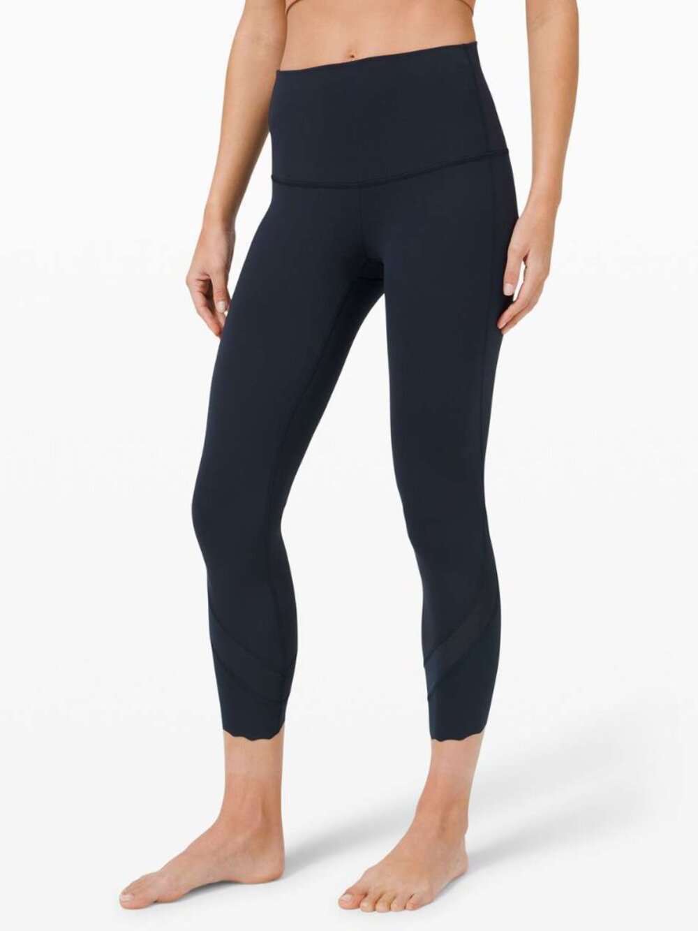 Lululemon - Wunder Under HR Crop Scallop - True Navy Blue - Size 6 - EUC